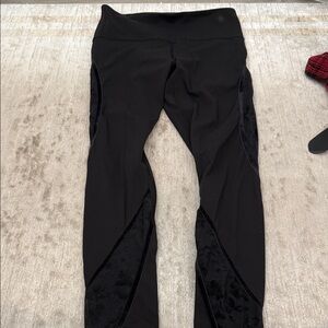 lululemon athletica Black Women's Leggings with Textured Panels